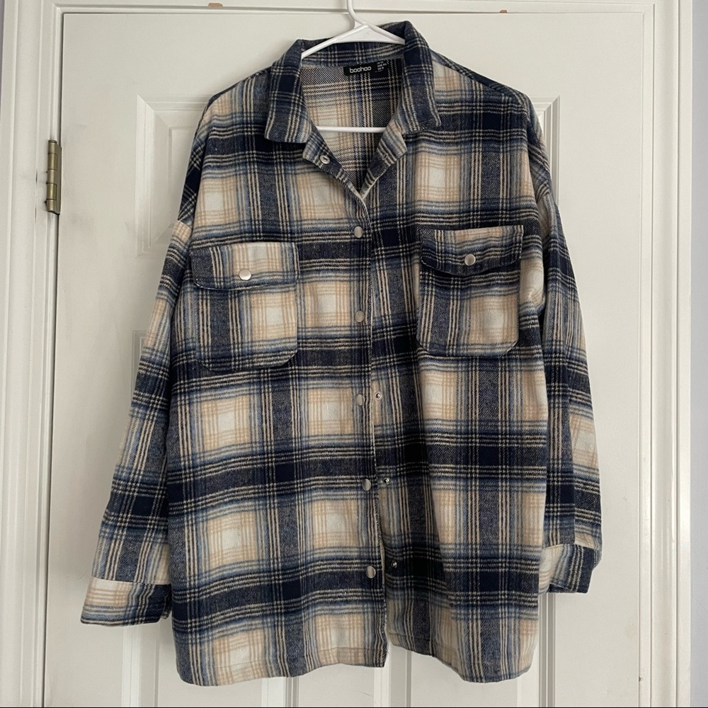 Boohoo blue flannel